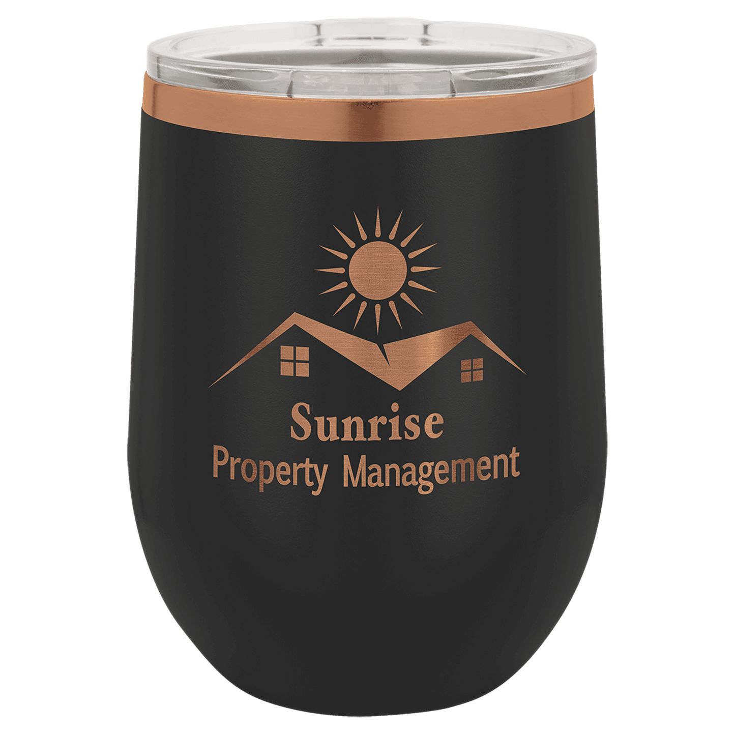 Custom Black/Rose Gold ION-Plated Tumblers