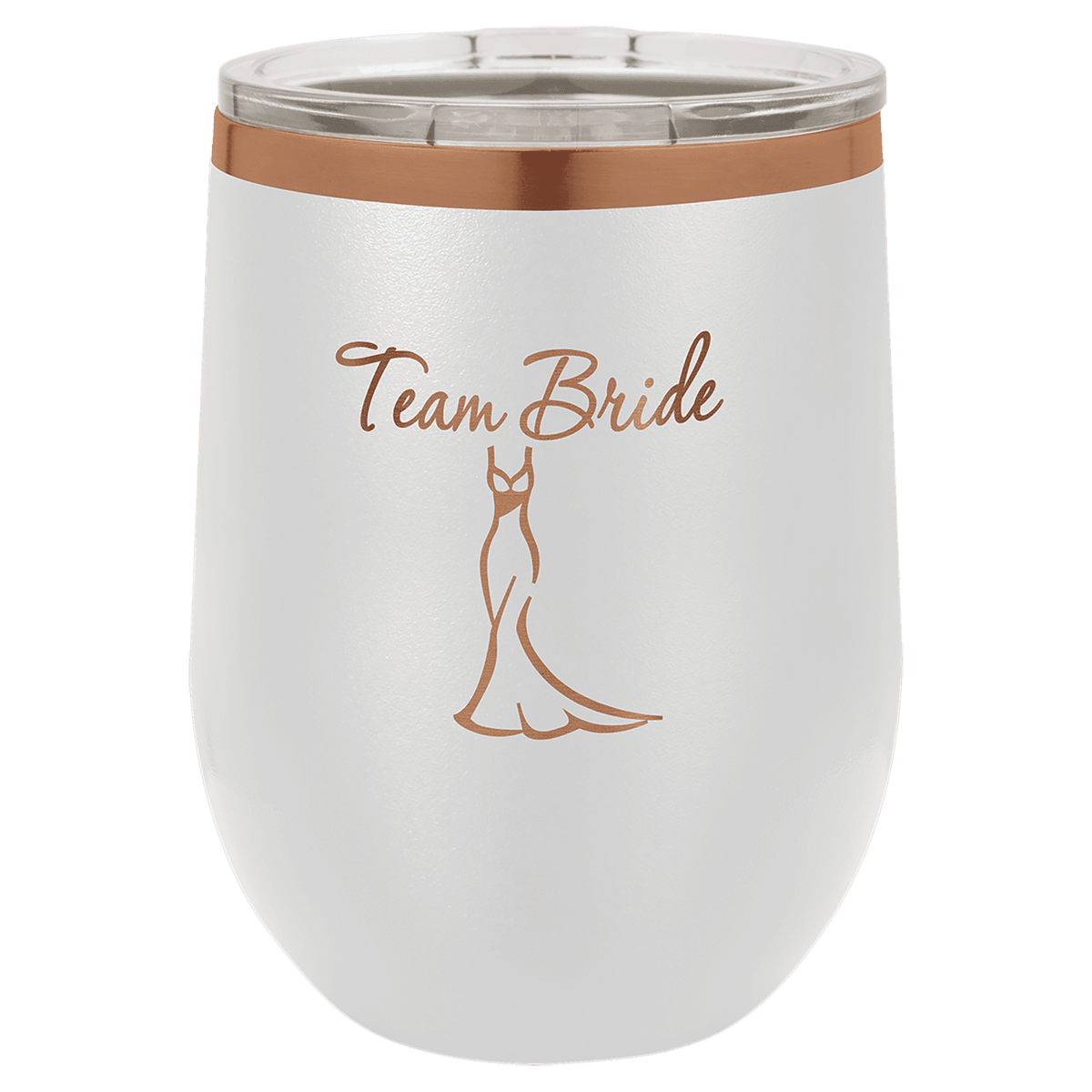 Ion-plated tumbler in white and rose gold finish