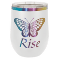 Ion-plated tumbler in white and prism finish