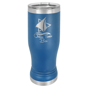 Custom engraved pilsner glass in Green