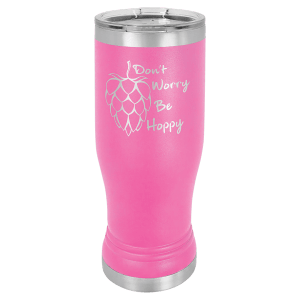 Custom engraved pilsner glass in White
