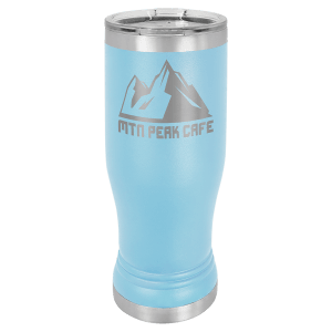 Custom engraved pilsner glass in Orange