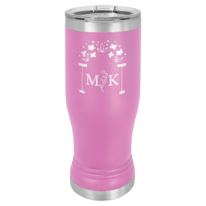 Custom engraved pilsner glass in Navy