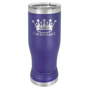 Custom engraved pilsner glass in Dark Gray