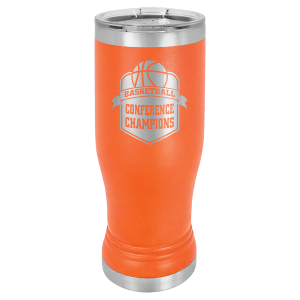 Custom engraved pilsner glass in Light Blue