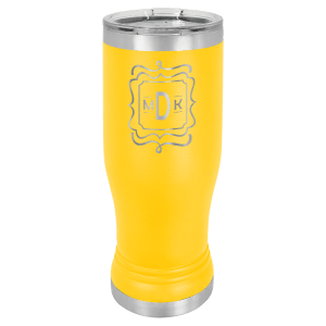 Custom engraved pilsner glass in Red