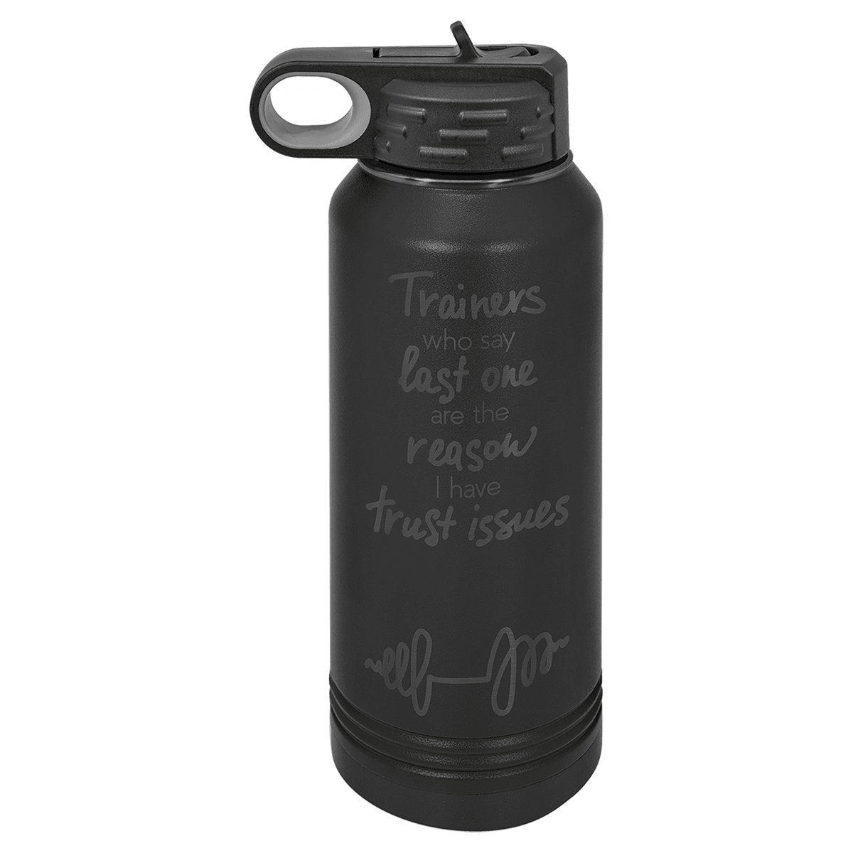 Ion-plated tumbler in black and ghost black finish, 40 oz. Travel Mug with Handle Straw