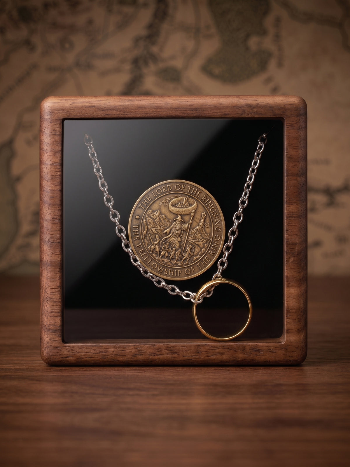Lord of the Rings One Ring gift set with ring, coin, and chain