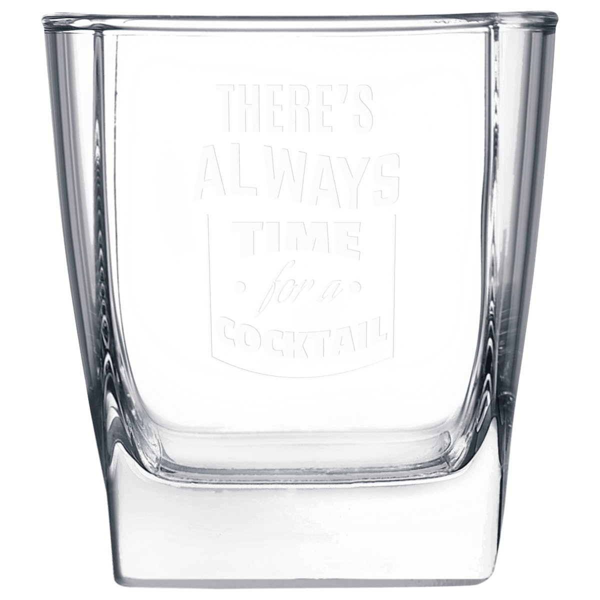 Custom engraved 10 1/2 oz. square on the rocks glass