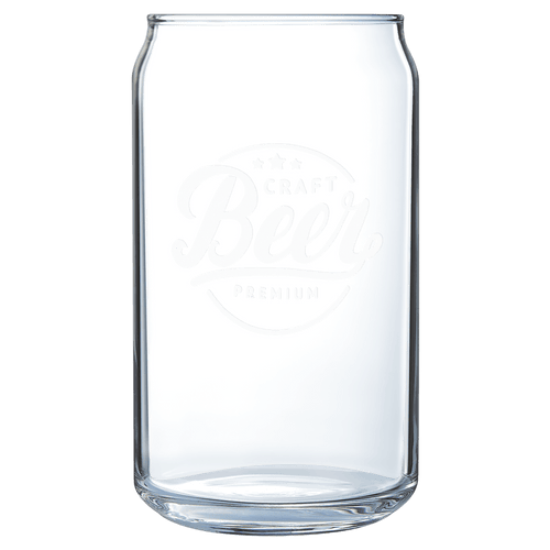 Custom engraved 16 oz. can glass