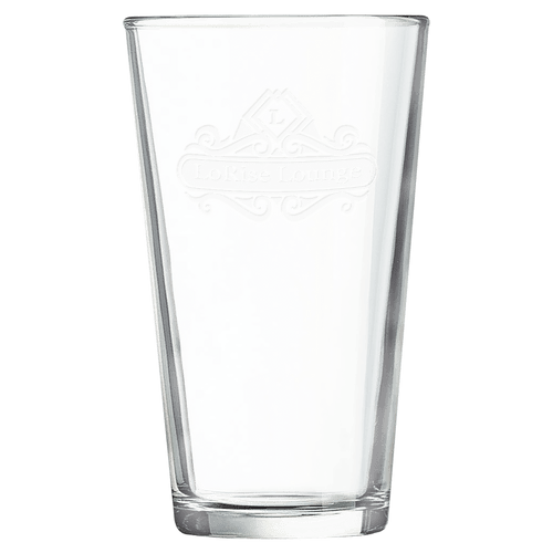Custom engraved 16 oz. pint mixing glass