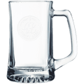 Beer mug with handle and engraving area