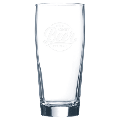 Custom engraved 16 oz. Willi Becher beer glass