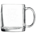 Clear glass coffee mug with engraving area