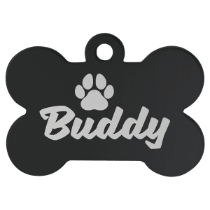 Bone-shaped anodized aluminum pet tag