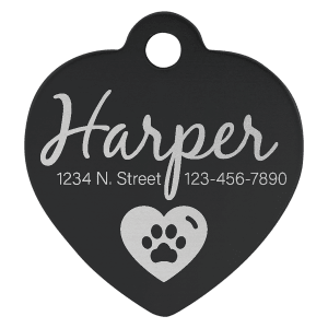 Heart-shaped anodized aluminum pet tag