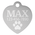 Heart-shaped anodized aluminum pet tag in Blue
