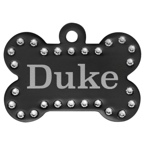 Pet tag with Swarovski crystal accents
