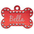 Pet tag with Swarovski crystal accents in Black
