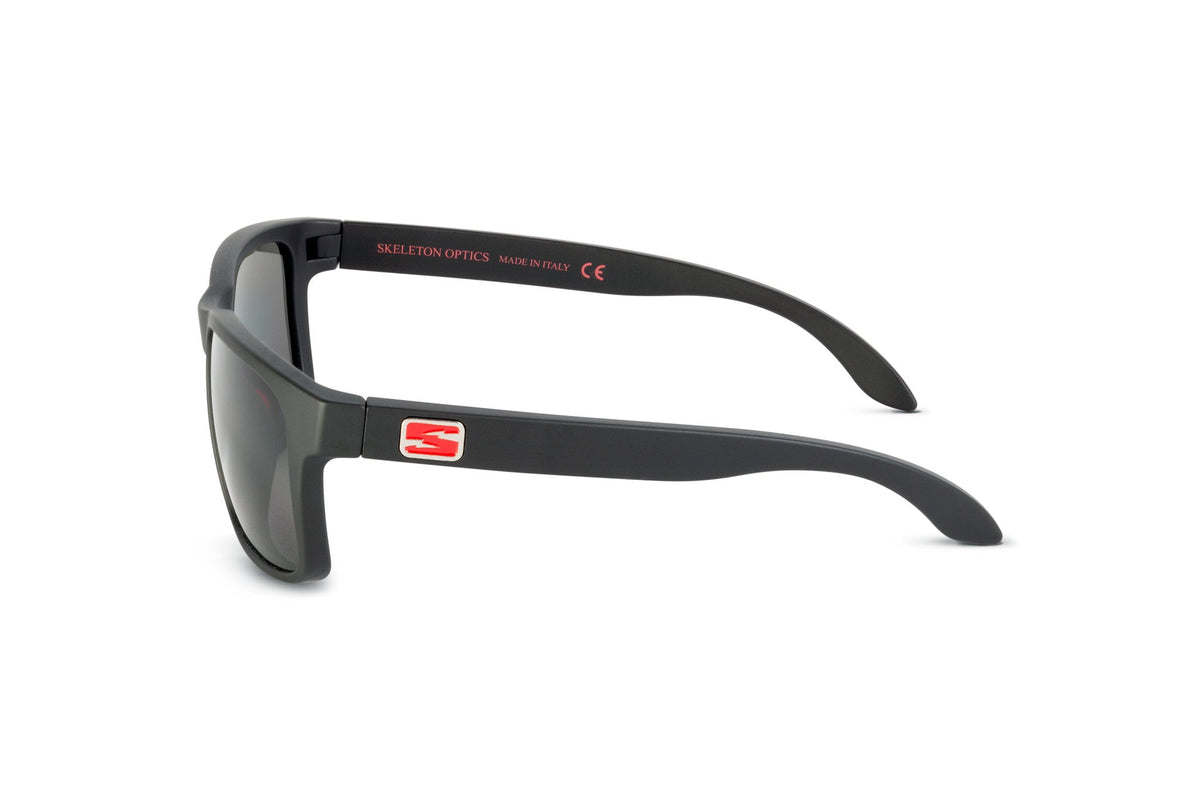 Decoy sunglasses, red logo edition, side view