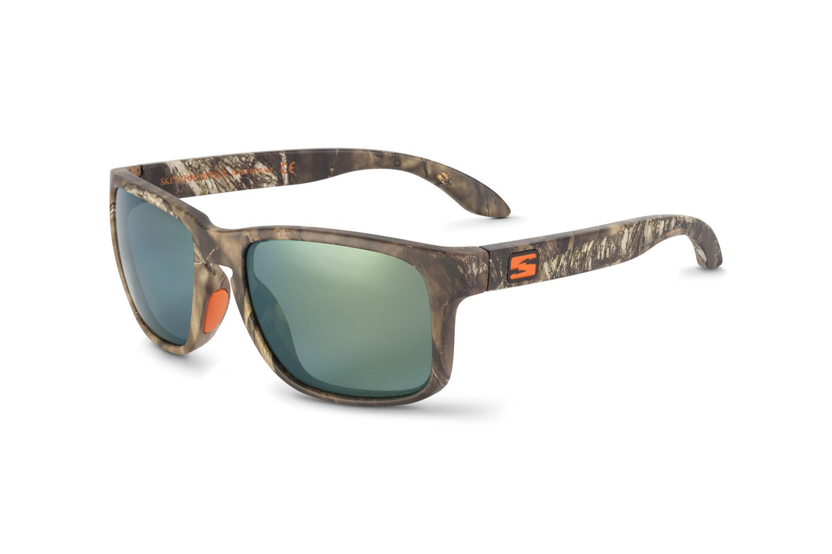 Decoy sunglasses in Mossy Oak Break-Up Country camo, temple detail