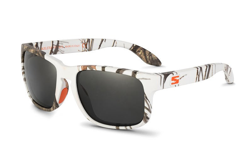 Decoy sunglasses in Mossy Oak Winter camo, additional angle