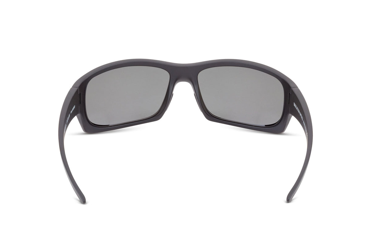 Outlaw sunglasses in matte black, on-face view