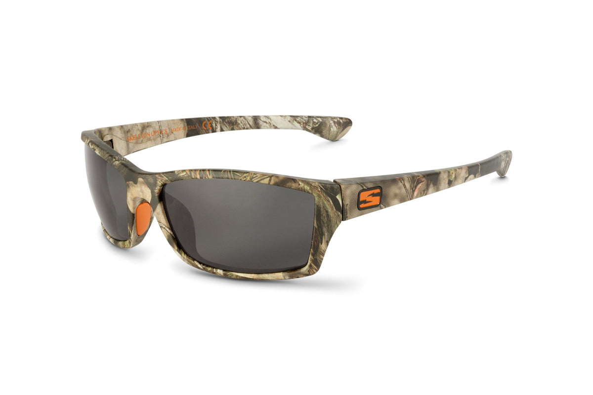 Scout sunglasses in Mossy Oak Break-Up Country camo, case and packaging