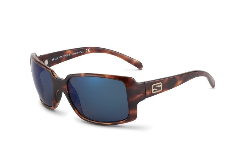 Stampede sunglasses in tortoiseshell with blue gun lens