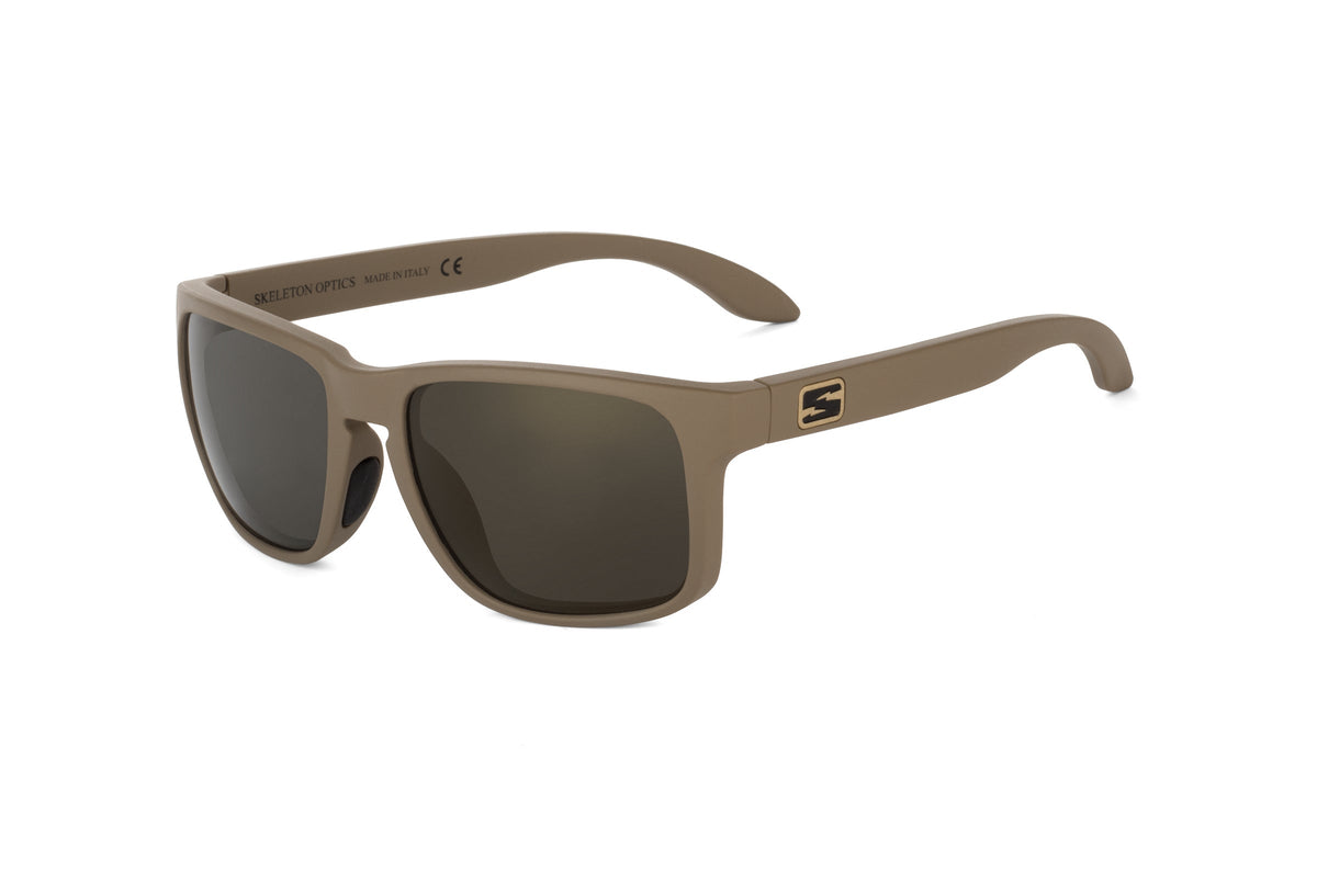 Decoy sunglasses in coyote tan finish, back view