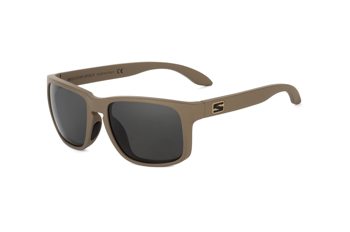 Decoy sunglasses in coyote tan finish, close-up