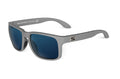 Decoy sunglasses in wolf gray finish, on-face view