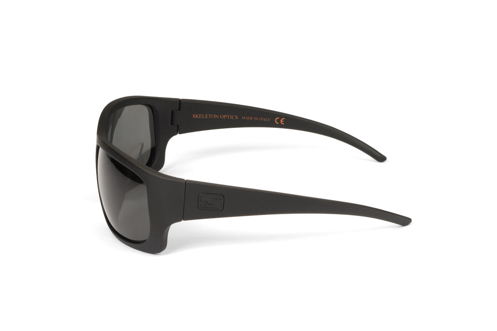 Outlaw sunglasses, all-black blackout edition, lens detail