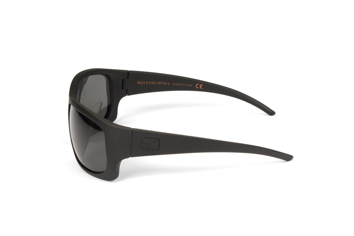 Outlaw sunglasses, all-black blackout edition, lens detail