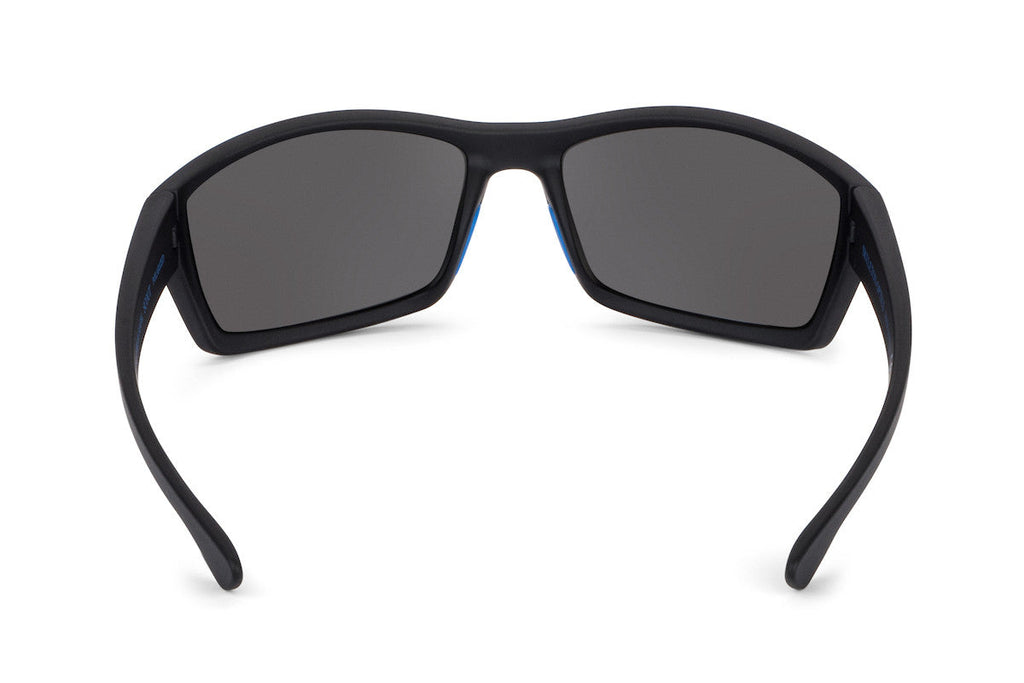 Scout sunglasses, thin blue line edition, on-face view
