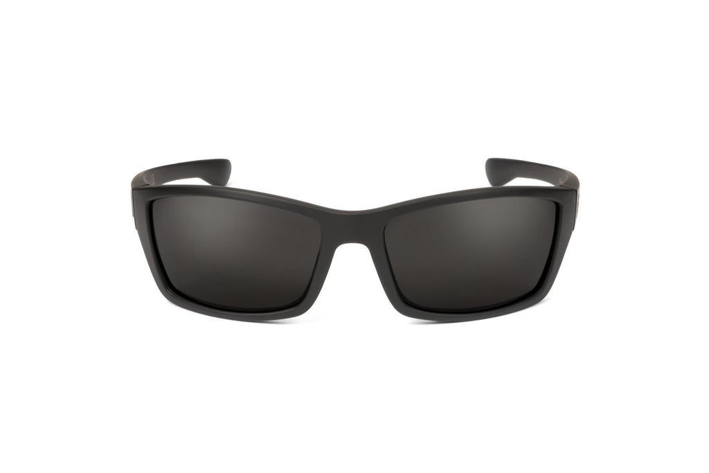 Scout sunglasses, all-black blackout edition, lens detail