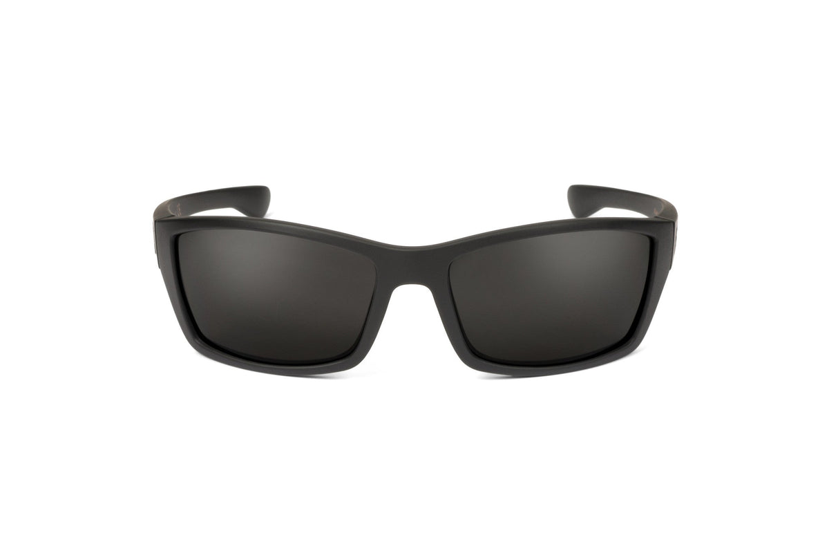 Scout sunglasses, all-black blackout edition, lens detail