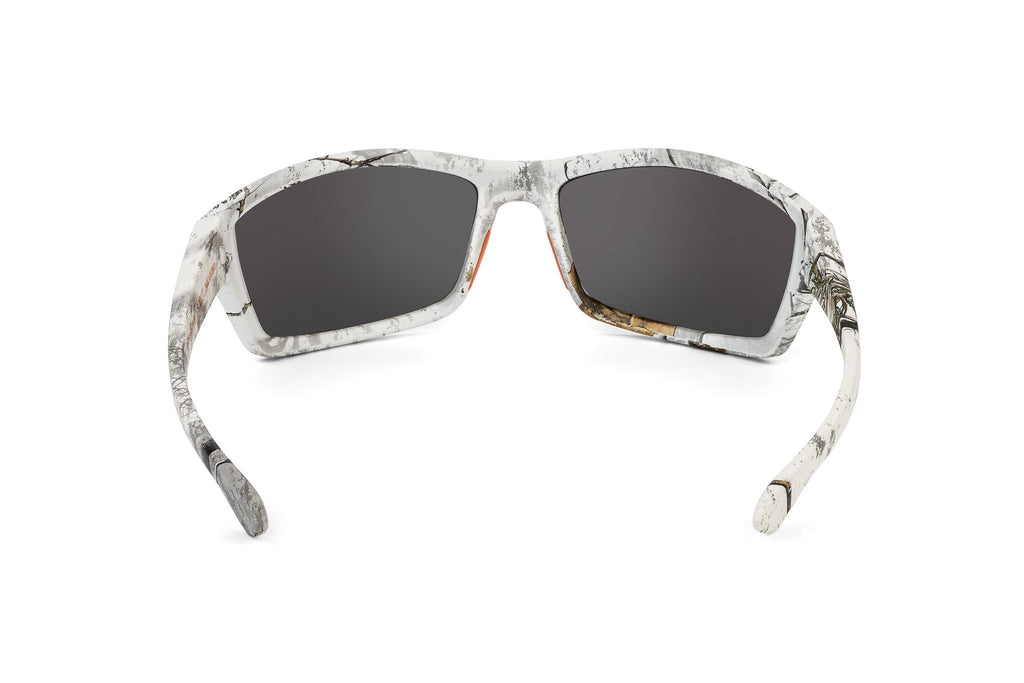 Scout sunglasses in Realtree Xtra Snow camo, on-face view