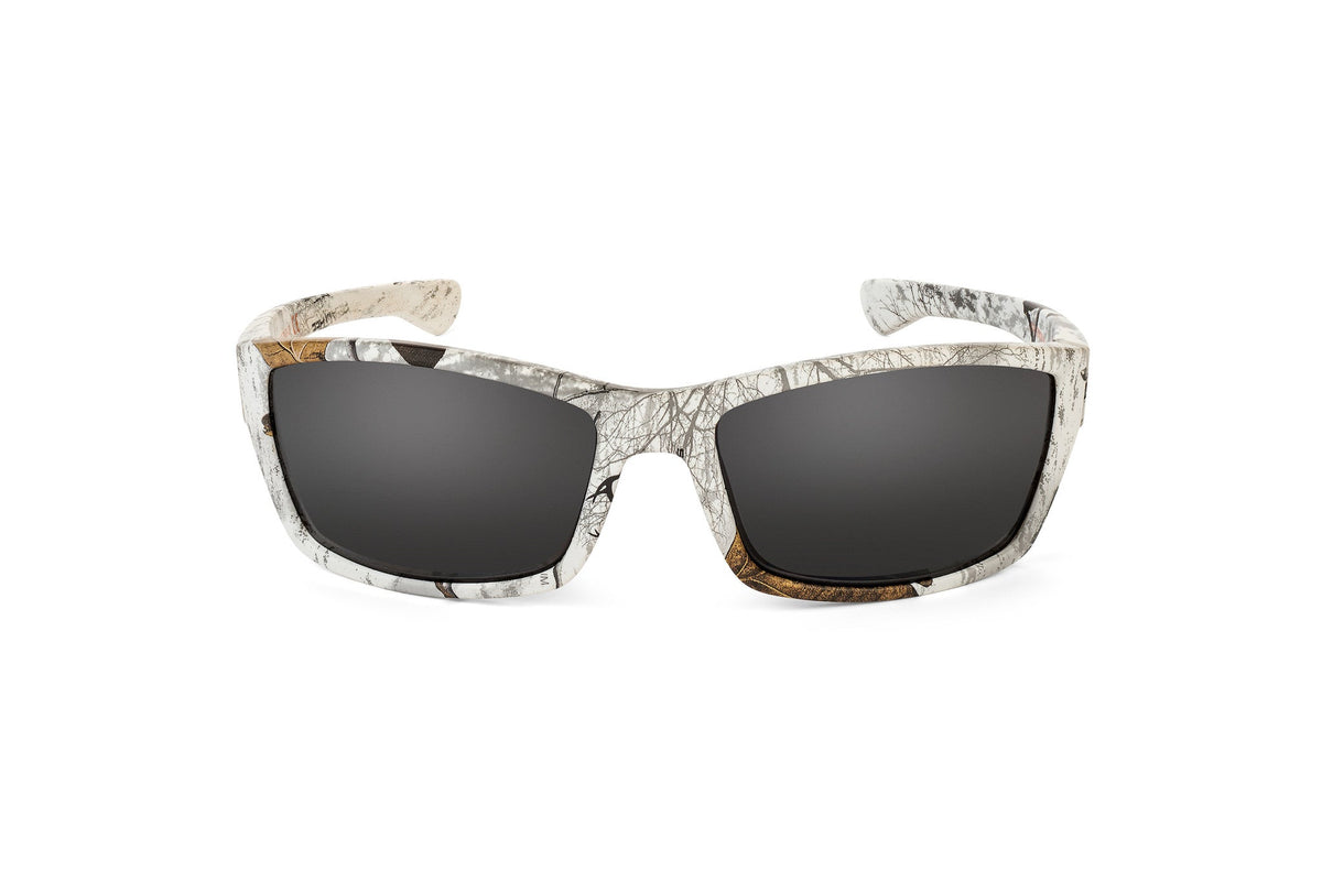 Scout sunglasses in Realtree Xtra Snow camo, case and packaging