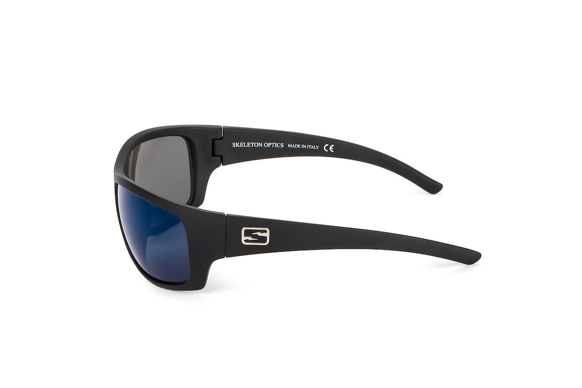 Renegade sunglasses in matte black, case and packaging