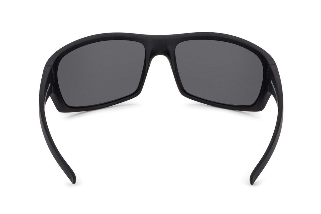 Renegade sunglasses in matte black, on-face view