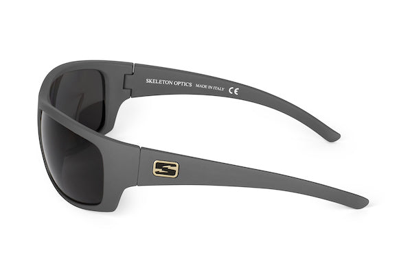 Renegade sunglasses in wolf gray finish, case and packaging