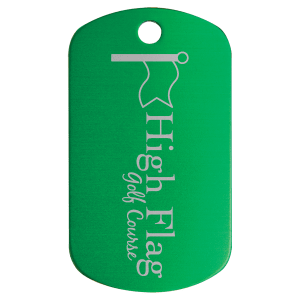 Anodized aluminum G.I.-style dog tag in Green