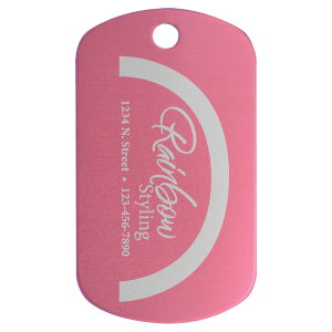 Anodized aluminum G.I.-style dog tag in Gold
