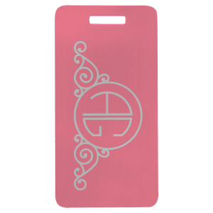 Anodized aluminum luggage tag in Pink