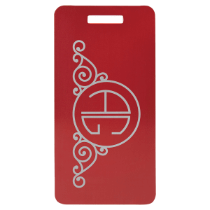 Anodized aluminum luggage tag in Blue