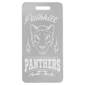 Anodized aluminum luggage tag in Black