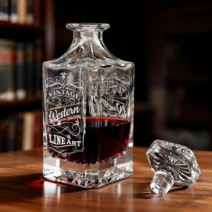 Signature Geometric Glass Decanter