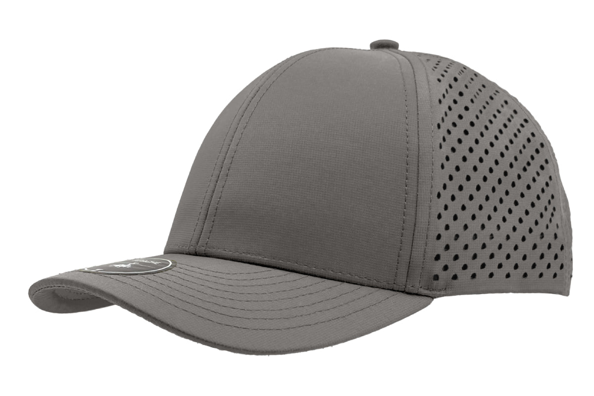 Custom Zapped Headwear Apache 6-Panel Low Profile Snapback Hat in Grey, ready for personalized logo or design
