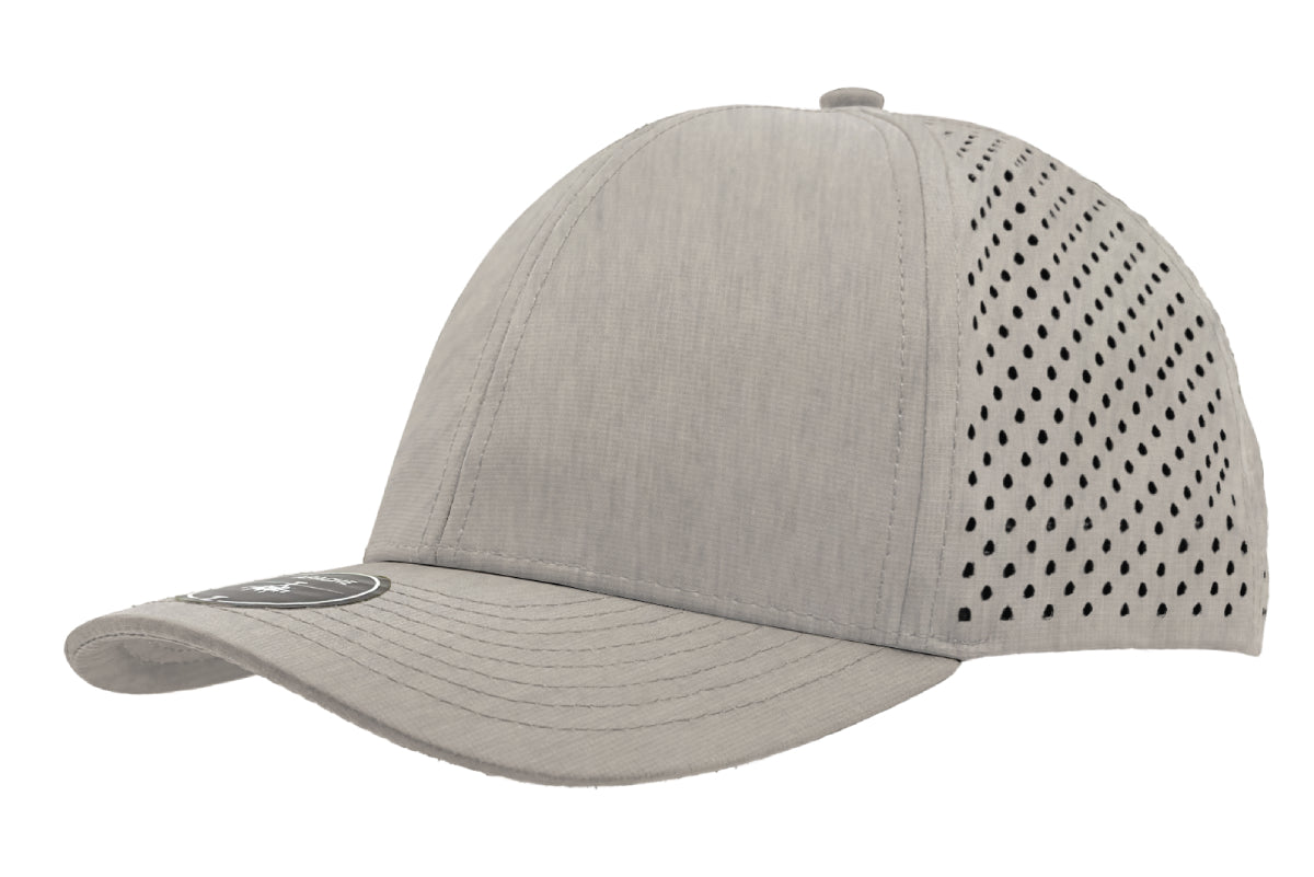 Custom Zapped Headwear Apache 6-Panel Low Profile Snapback Hat in Heather Grey, ready for personalized logo or design